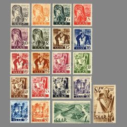 20 Stück/Set Neue Deutschland SAAR Poststempel 1947 Industrie-Poststempel MNH