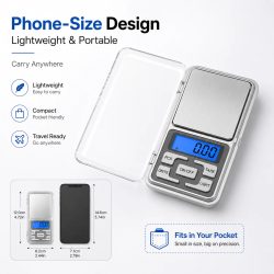Hochpräzise Mini-Taschenwaage 500 g/0,01 g, tragbare digitale Schmuckwaage, genaues kleines LCD-Wiegerät für einfaches Tragen