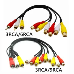 Audio Video AV Adapterkabel für TV DVD Player Video Splitter HD-TV RCA Kabel 3 RCA auf 6 RCA 9 RCA männlich weiblich Stecker Splitter