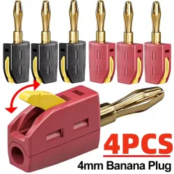 NONE, Tragbarer 32A 4mm Bananenstecker Lötfreier Schnellanschluss Hochstrom Vergoldete Bananenstecker Audio Kupfer Lautsprecher Verstärker