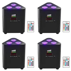 U'King 4PCS 4in1 RGBW LED Batterie Par Licht 3x4W Dreieck Waschen Wand Licht DMX512 Drahtlose Effekt Licht für Konzert Disco Party