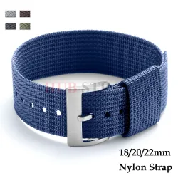 Geripptes Nylon-Uhrenarmband, 18 mm, 20 mm, 22 mm, bequeme Uhrenarmbänder, Schlaufe, militärisch, waschbar, Blet für Seiko für Herren und Damen