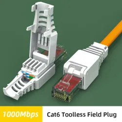 ZoeRax 2 Stück werkzeuglose RJ45-CAT6-Stecker, Ethernet-Abschlussstecker, 23 AWG auf 26 AWG Kabel, Internet-Stecker, Installation ohne Werkzeug
