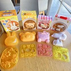 Kawaii Cartoon Onigiri Reisball-Form Niedliche DIY Curry-Reis-Formform Lebensmittelechter Kunststoff Einfach zu entformen Wiederverwendbar für Küche und Bento