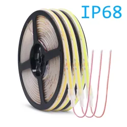 12 V, 24 V, IP68, wasserdicht, COB-LED-Streifen, 5 m, 10 m, 15 m, 20 m, 0,5 m, flexibles Band, IP30, 320 LEDs, hohe Dichte, helle Liner-Beleuchtung