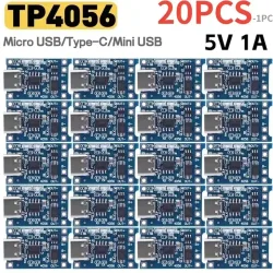1-20 Stück Typ-C/Micro/Mini USB 5V 1A 18650 TP4056 Lithium-Akku-Lademodul Ladeplatine mit Schutzfunktion Li-Ion