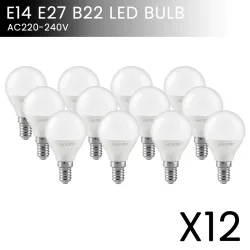 12Pack L Privatpara Led-lampe E14 E27 B22 Energiesparende Globus Glühbirne Lampe 220V 3W 5W 6W 7W Led Warm Kaltes Licht für Wohnzimmer Schlafzimmer