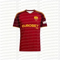 2026-27 AS Roma Fußballtrikot Familien-Partnerlook Fußballshirt Herren Damen Freizeit Kurzarm T-Shirt Italien Uniform Oberteil