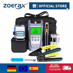 ZoeRax 11-in-1-Glasfaser-Werkzeugsatz FTTH mit Glasfaserschneider -70 ~ + 10 dBm optischer Leistungsmesser 10 MW visueller Fehlerorter