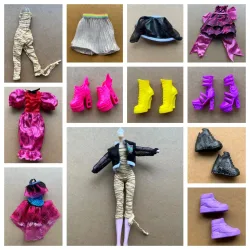 Buntes Monster-Puppenkleidungsset DIY Puppenstiefel Schuhe Sandalen Sweetpie Anziehteile Rock Hosen für Kreatives Spielen