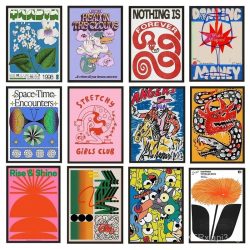 Vintage Abstrakte Klassische Poster Retro Gedankengang-Labyrinth Druck Mid-Century Wandkunst Leinwandgemälde für Club Wohnzimmer Heim-Dekoration Geschenk