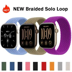 RMUTANE, Geflochtenes Solo Loop Armband für Apple Watch Series 12 11 10 9 7 8 SE Ultra 4 3 49mm 46mm 42mm 44mm 45mm Armband Correa iWatch Bänder