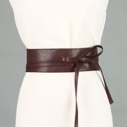 1Pc Frauen Mode Einfarbig Weiche Faux Leder Breiten Langen Gürtel Selbst Krawatte Wrap Um Taille Gürtel Kleid Gürtel bogen Bund