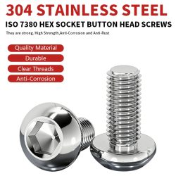 ISO7380 Innensechskant-Halbrundkopfschraube aus Edelstahl 304 A2-70 M3 M4 M5 M6 M8 M10 Allen-Knopfkopf-Befestigungselemente
