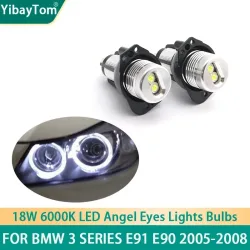 Für BMW E90 E91 3er 325i 328i 335i 2005-2008 2x Canbus 18W LED Angel Eyes Markierungsleuchten Glühbirnen Fehlerfrei Weiß Rot Blau