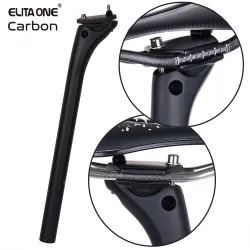 ELITAONE MTB Carbon Sattelstütze 27,2/30,9/31,6mm Offset 20mm Rennrad Sattelstütze mit Carbon Faser Basis Abdeckung
