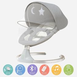 Elektrische Bluetooth-Babywiege mit Moskitonetz, Bluetooth-Musik, Babyschaukelstuhl, multifunktionales Babybett für Neugeborene 2024