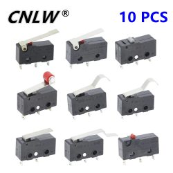 10 Stück Mikroschalter 2/3-polig NO/NC Mini-Endschalter 5A 250VAC KW11-3Z Rollenbogenhebel Schnappschalter Mikroschalter