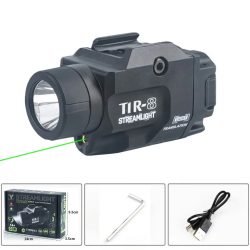 800 Lumen Taktische LED-Taschenlampe mit Rot/Grün Punkt-LED und Stroboskop-Funktion für 20mm Schienen, Ideal für Outdoor-Schießen