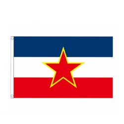 Jugoslawien-Nationalflagge ? 90 x 150 cm großes Polyester-Digitaldruck-Hängebanner für Wanddekoration im Innen- und Außenbereich