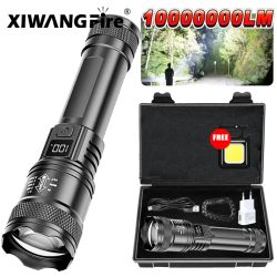 Ultrahelle LED-Taschenlampe, 2000 lm, Typ C, wiederaufladbar, große Reichweite, Zoom, taktische Taschenlampe, Outdoor, Notfall, Camping, Angeln, Laterne