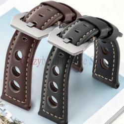 Echtes Leder-Uhrenarmband, Vintage-Stil, Business-Universal-Uhrenarmband, 20 mm, 22 mm, 24 mm, 26 mm, Schwarz, Braun, für Damen und Herren