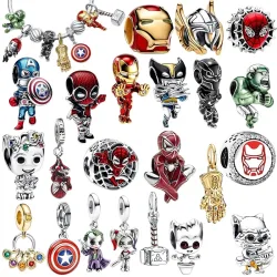 Neue Hot Toys Marvel Star Wars Charm-Perlen Anhänger passend für Original Snake Silber Armband Halskette Perlen für DIY Schmuck Frauen Geschenk