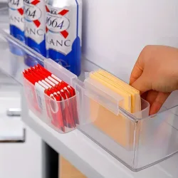 2 Stück platzsparender Kühlschrank-Organizer zum Aufhängen von Käsescheiben