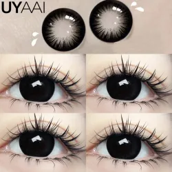 UYAAI, UYAAI Kontaktlinsen Farbkontakt Make-up Farbige Schüler Schwarz Natürliche Schüler Schönheit 14,5 mm Große schwarze Linsen Braune Kontaktlinsen
