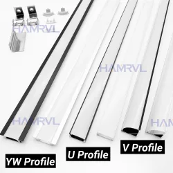 2?30 Stück/Packung LED-Aluminiumprofil, 0,5 m/Stück, U/V-Form, geeignet für 8?12 mm LED-Lichtleisten, Gehäuse, Kanal, Dekormaterialien