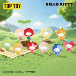 Toptoy Sanrio Hello Kitty Frucht-Blindbox-Puppenanhänger mit abnehmbarer Kopfbedeckung, Max Version Rainbow Candy 20, süßes Geschenk für Frauen
