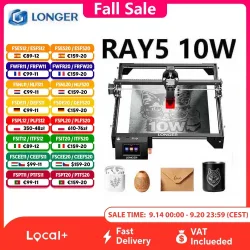 LONGER RAY5 10 W Lasergravierer 0,06 x 0,06 mm Laser-Spot-Touchscreen Offline-Schnitzerei 32-Bit-Chipsatz Arbeitsbereich 400 x 400 mm
