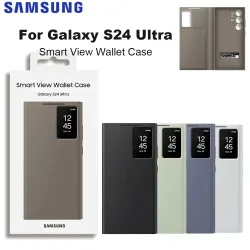 Original Samsung Galaxy S24 Ultra Smart View Wallet Smartphone Hülle S24Ultra 5G S-View Flip Card Slot Sichtfenster Handyhülle