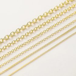1 meter/los 14K 18K Gold Überzogene Messing Metall Runde Link Kabel Ketten DIY Schmuck Machen Kette Für hand Schmuck Zubehör