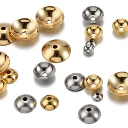 20 Stück 3?12 mm vergoldetes Messing, runde Perlenkappen, Abstandsperlen, hohe Qualität, für DIY-Schmuckherstellung, Komponenten, Zubehör