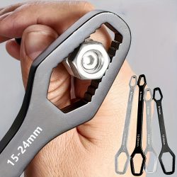 1 Stück Universal-Doppelschlüssel, selbstspannender 3?17 mm Schraubenmuttern-Reparaturschlüssel, doppelköpfiger Ratschenschlüssel, verstellbar