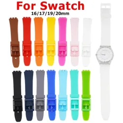 Silikon-Uhrenarmband, 16 mm, 17 mm, 19 mm, 20 mm, für Swatch, wasserdicht, buntes Kautschukarmband, Herren- und Damen-Sportarmband, Zubehör, Armband