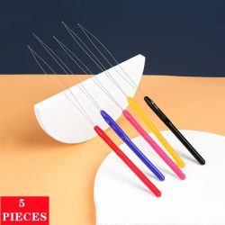 5Pcs Neue Tufting Gun Nadel Einfädler Bunte Kunststoff Griff Gewinde Einfädler Kreuz Stickerei Perlen Gerät Für Nähen Werkzeuge