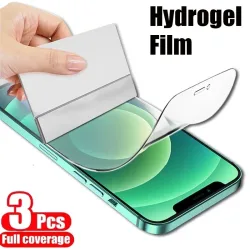 3Pcs Weiche Hydrogel Film Für iPhone 16 15 14 13 12 11 Pro Max XS XR X 7 8 15 plus Schutzhülle Silikon TPU Screen Protector