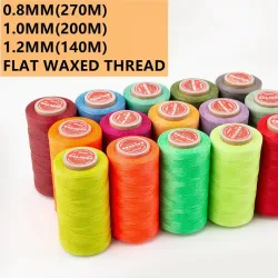 GALACES 0,8mm 1,0mm 1,2mm Flaches geflochtenes Wachsfadenband zum Nähen von Leder, handgewebtes flaches gewachstes Band