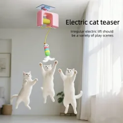 Neues Elektrisches Katzenspielzeug mit 2 Seilen, Intelligenter Hängender Automatischer Schwing-Federspielzeug für Interaktive Selbstbeschäftigung