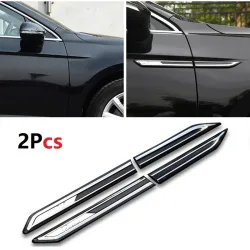 Neue 2PCS Auto Chrom Auto Seite Kotflügel Dekoration Aufkleber Fender Trim Zubehör Für VW Magotan Passat B8 Mit Rline auto Styling
