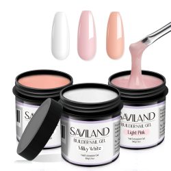 Saviland 100g Builder Nagelgel Weiß Nude Pink Nagelverlängerungsgel Multifunktionales Nagelkunst-Gel-Nagellack Soak Off UV für Salon DIY