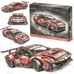 1684-teiliges 1:8 Maßstab Rennwagen-Modellbausatz, mechanisches Sportwagen-Bauset, DIY-Sammelmodell-Spielzeug für Erwachsene