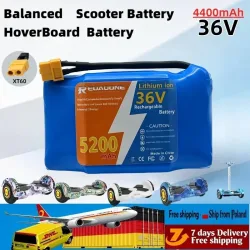 Hochleistungsfähiger 36V 4400mAh/5200mAh 10S2P wiederaufladbarer Lithium-Akku mit stabiler Leistung, langlebiges Ersatzteil, perfekt passend für elektrische selbstbalancierende Scooter, Hoverboards,