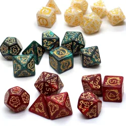 7-teiliges DND-Würfelset mit Drachenmuster, mehrseitige D4 D6 D8 D10 D12 D20 Würfel, ideales Geschenk für Desktop-Spiele, Geburtstage und Festiva