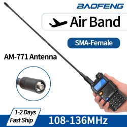 AM-771 Air Band SMA-Buchse Antenne 108?136 MHz für Quansheng UV K5 (8) K6 Baofeng UV 5RH 21 PRO V2 UV-98 Walkie Talkie Amateurfunk