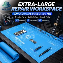 MECHANIC V80 Silikon-Reparaturmatte, hitzebeständige Lötunterlage mit Aufbewahrungsfächern für Komponenten zur Reparatur von Handy-Leiterplatten.