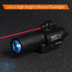 X400U Taktische Taschenlampe mit Laservisier, Dual-Mode-Weißlicht und rotem Laser, Ein-Knopf-Schalter, Flugzeugaluminiumlegierung, schnell