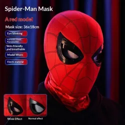 Spider-Man Kopfbedeckung mit Beweglichen Augen Cooles Cosplay-Zubehör Manuelle Elektrische Erstaunliche Maske Geschenk für Festivals und Partys